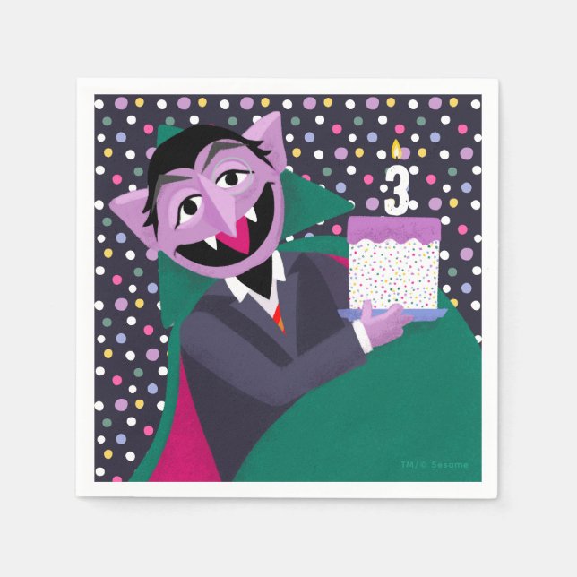 Serviette En Papier Count Von Count Confetti Anniversaire (Devant)