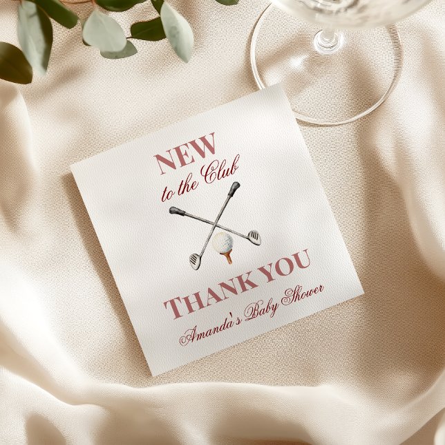 Serviette En Papier Country Pink Girl New to the Club Golf Baby Shower (Créateur téléchargé)