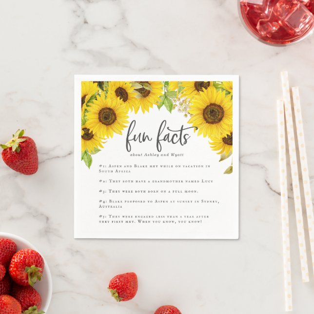 Serviette En Papier Country Sunflower Fun Faits Mariage Napkins (En situation)