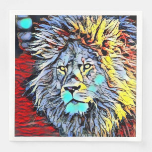 Serviette En Papier coup de pied couleur - lion king