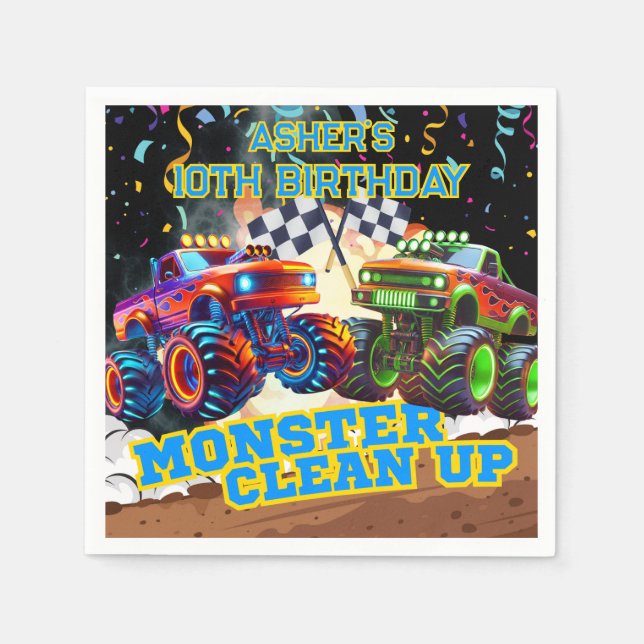 Serviette En Papier Coup d'essai personnalisé de camion Monster (Devant)