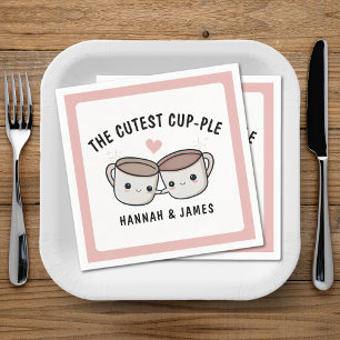Serviette En Papier Coupe de café amusante Couple Mariage Anniversaire