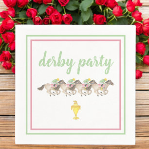 Serviette En Papier Coupe de course hippique du Derby Party Watercolor