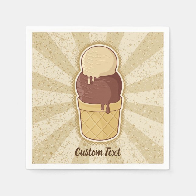 Serviette En Papier Coupe de glace à deux boules (Devant)