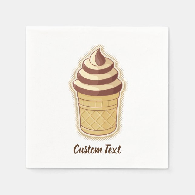 Serviette En Papier Coupe de glace deux saveurs (Devant)