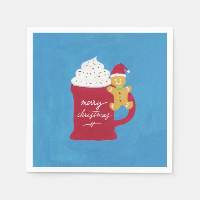 Serviette En Papier Coupe de Joyeux Noël (Devant)