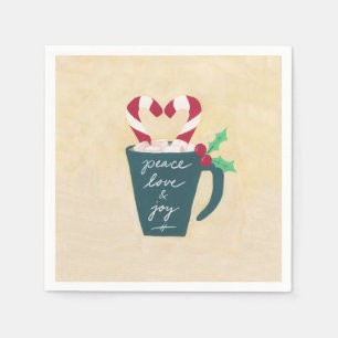 Serviette En Papier Coupe de Paix, Amour et Joie
