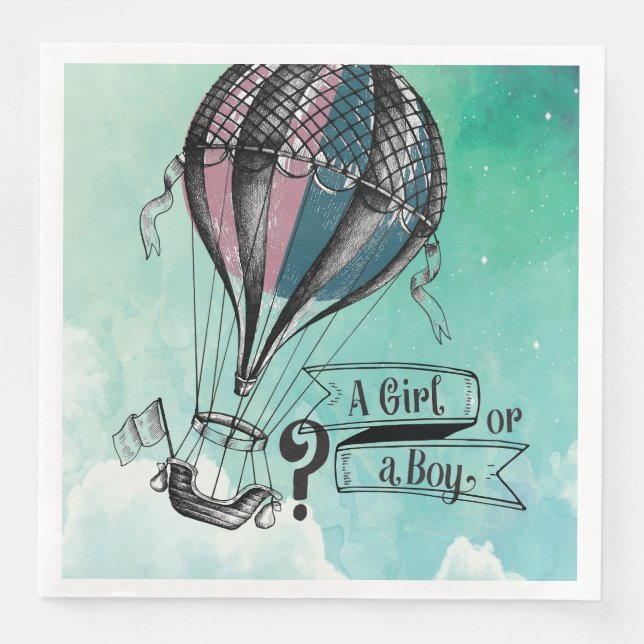 Serviette En Papier Couper Hot Air Balloon Genre Reveval Party Napkin (Devant)