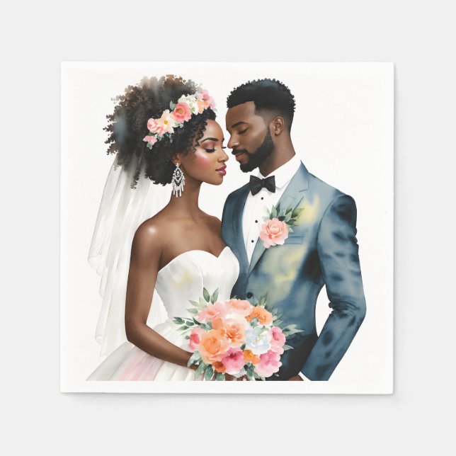 Serviette En Papier Couple afro-américain (Devant)