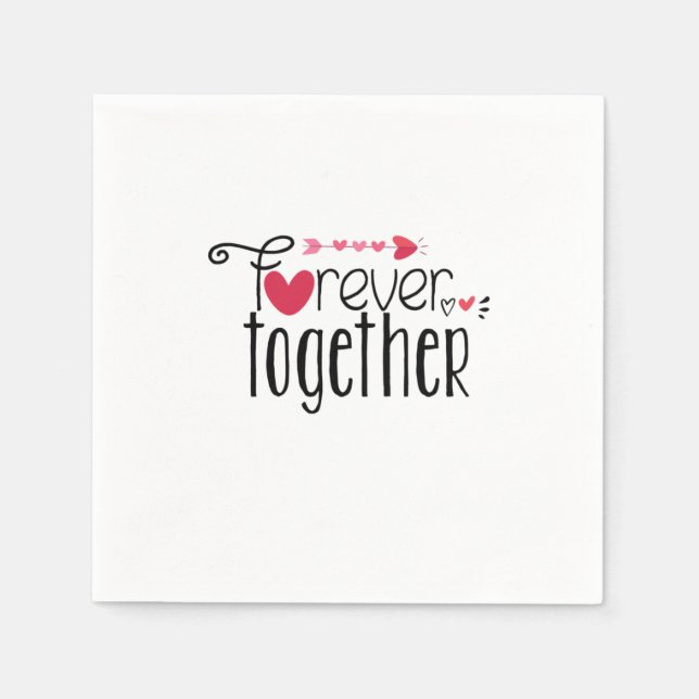 Serviette En Papier Couple Cadeau Forever Ensemble (Devant)