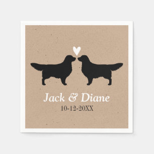 Serviette En Papier Couple de mariage Retrievers dorés avec texte pers