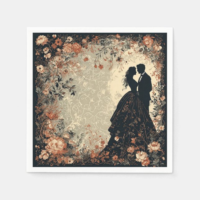 Serviette En Papier Couple de mariage romantique (Devant)