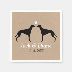 Serviette En Papier Couple de mariés Greyhounds avec texte personnalis