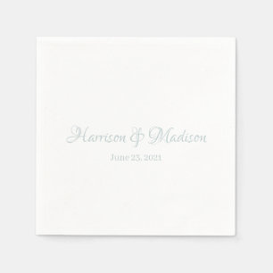 Serviette En Papier Couple de script bleu poussiéreux personnalisé Nom