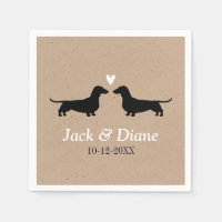 Couple Mariage Dachshund avec texte personnalisé