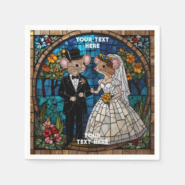 Serviette En Papier Couple Mariage mignon (Devant)
