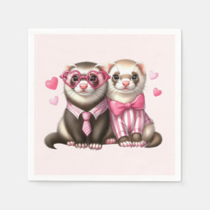 Serviette En Papier Couple mignon en amour