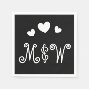 Serviette En Papier Couple Monogrammes personnalisés Love Papier Napki