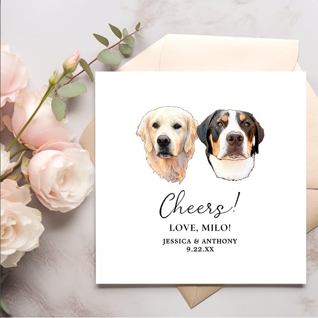 Serviette En Papier Couple Pet Dessin Main Chefs Personnalisés (Créateur téléchargé)