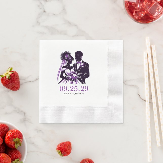 Serviette En Papier Couple pourpre (En situation)
