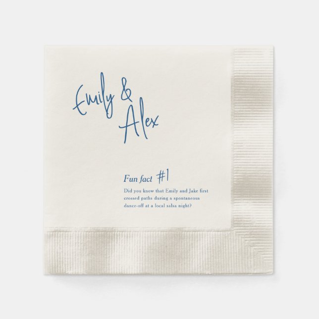 Serviette En Papier Couple Script Fun Fun Facts Mariage Napkins (Devant)