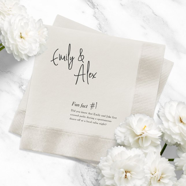 Serviette En Papier Couple Script Fun Fun Facts Mariage Napkins (Créateur téléchargé)
