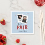 Serviette En Papier Couples à thème Parfait Casino Pair<br><div class="desc">Parfait pour les amateurs de poker ou de soirée casino, les dîners de répétition, les douches en couple ou les mariages, nos serviettes personnalisées sur le thème du casino disposent d'une paire de cartes de jeu avec les photos et initiales du couple, et "la paire parfaite" en lettrage style Vegas...</div>