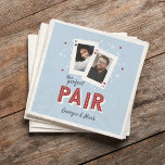 Serviette En Papier Couples à thème Parfait Casino Pair<br><div class="desc">Parfait pour les amateurs de poker ou de soirée casino, les dîners de répétition, les douches en couple ou les mariages, nos serviettes personnalisées sur le thème du casino disposent d'une paire de cartes de jeu avec les photos et initiales du couple, et "la paire parfaite" en lettrage style Vegas...</div>