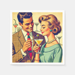 Serviette En Papier Couples de fête cocktail de milieu de siècle - Ten