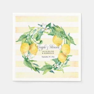 Serviette En Papier Couples Douche Citrus Citron Fleur de courge