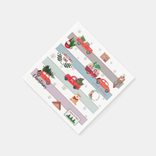 Serviette En Papier Courbe d'arbre de Noël
