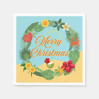 Serviette En Papier Courbe de Noël tropicale