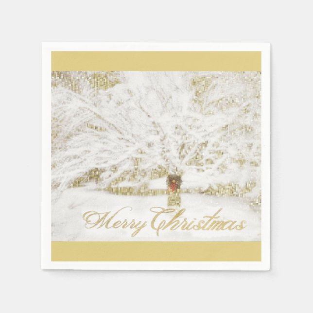 Serviette En Papier Courbe sur l'arbre à neige (Devant)