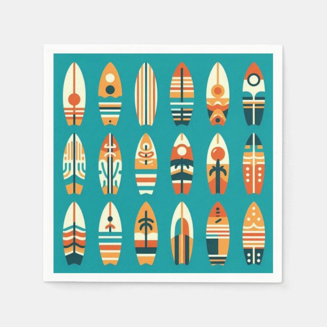 Serviette En Papier Coureurs des Vagues (Devant)