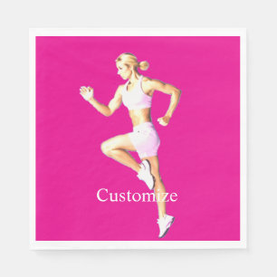 Serviette En Papier Coureuse Féminine en Forme Thunder_Cove