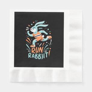 Serviette En Papier courir lapin marathon coureur lapin mignon