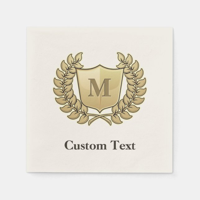 Serviette En Papier Couronne avec bouclier (Devant)