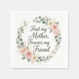 Serviette En Papier Couronne botanique romantique Cadeau de citation d
