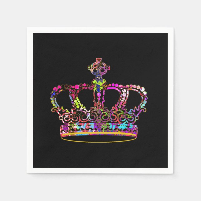 Serviette En Papier Couronne Colorée  (Devant)