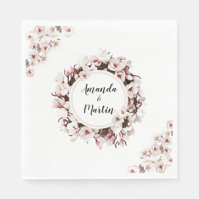 Serviette En Papier Couronne d'art customisée en fleurs (Devant)