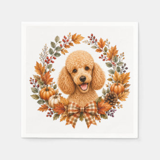 Serviette En Papier Couronne d'automne Caniche