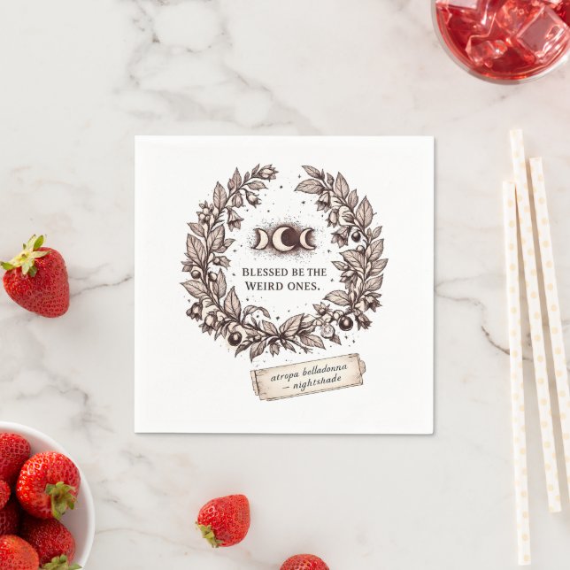 Serviette En Papier Couronne de Belladone Ensorcelante de Style Botani (En situation)