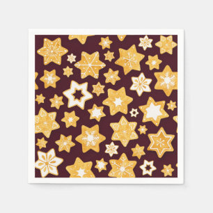 Serviette En Papier Couronne de biscuits de Noël avec Arrière - plan d