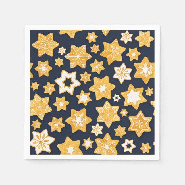 Serviette En Papier Couronne de biscuits de Noël avec Arrière - plan g (Devant)