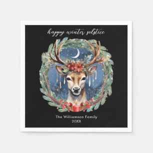 Serviette En Papier Couronne de cerf pour les fêtes du solstice d'hive