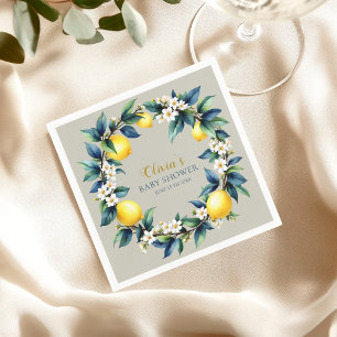 Serviette En Papier Couronne de citron d'Amalfi Ciao Baby Shower ita