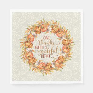 Serviette En Papier Couronne de citrouille remercie