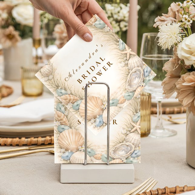 Serviette En Papier Couronne de coquillages de mariage pour une douche (Créateur téléchargé)