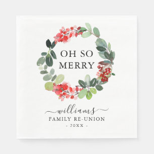 Serviette En Papier Couronne de fête Oh si joyeuse Réunion de famille