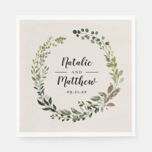Serviette En Papier Couronne de feuillage rustique pour mariage automn